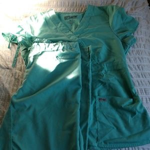 Grey's anatomy scrub set medium mint teal rare
